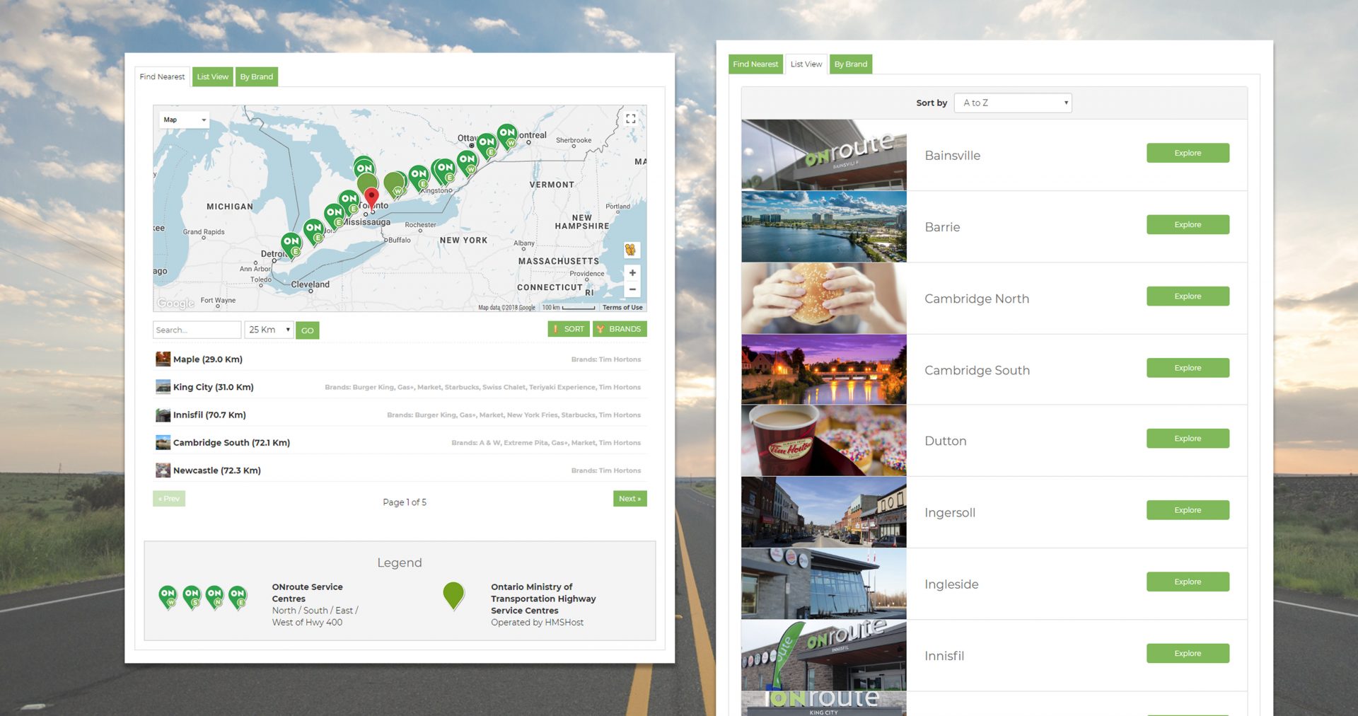 website development for onroute website