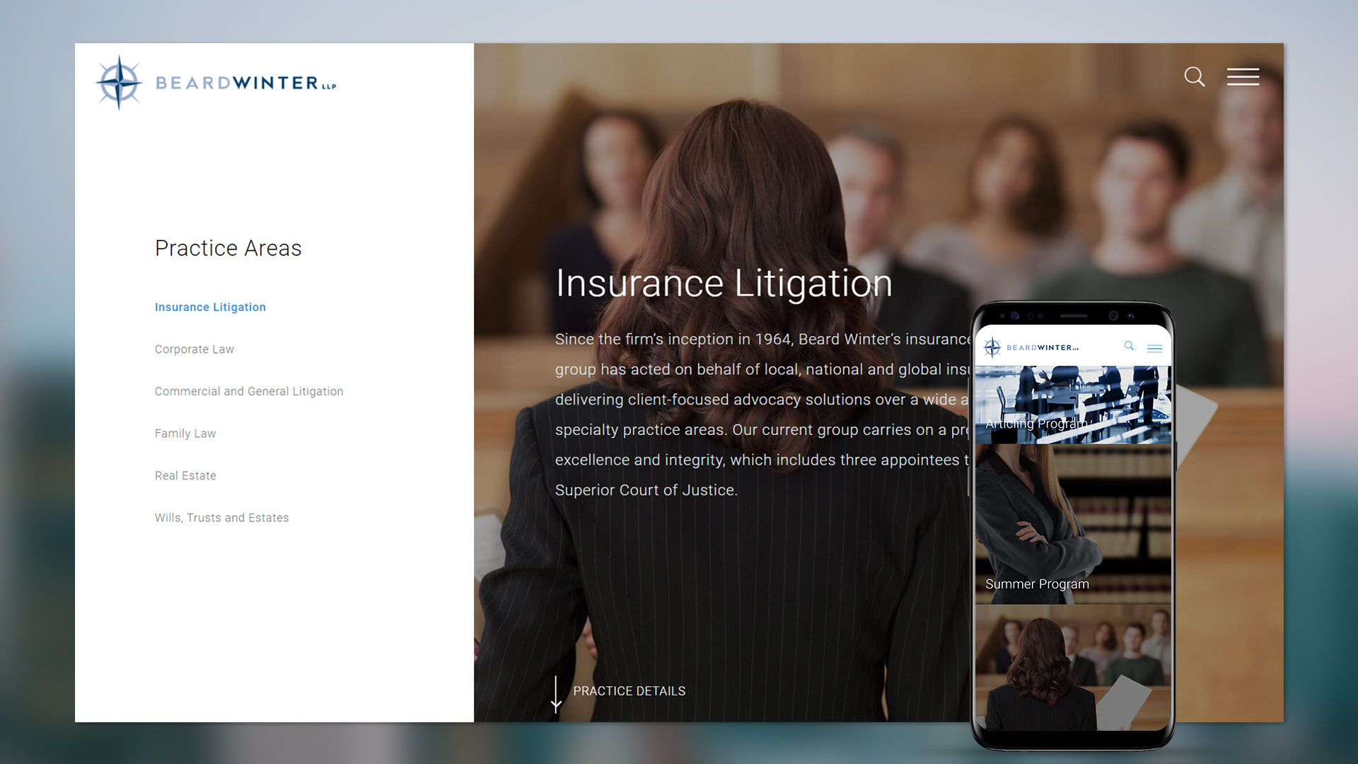 beard law firm website design and development